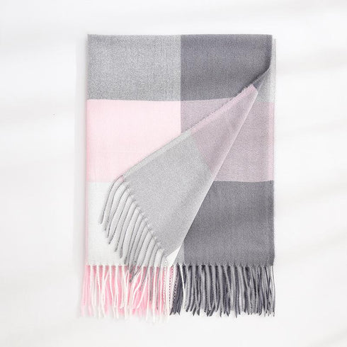 Plaid shawl elegant socialite style